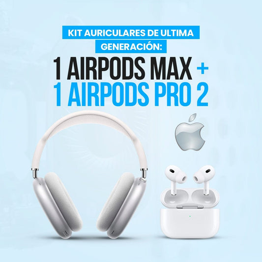 KIT AURICULARES DE ULTIMA GENERACIÓN: 1 AIRPODS MAX + 1 AIRPODS PRO 2